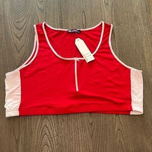 NWT AQ Sport Sports Bra Red Pink Size 3X